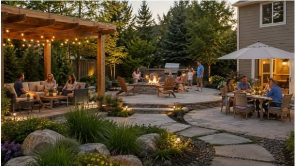 Create Different Spaces Without Dividing the Yard